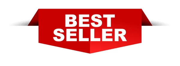 Banner Vector Rojo Best Seller — Vector de stock