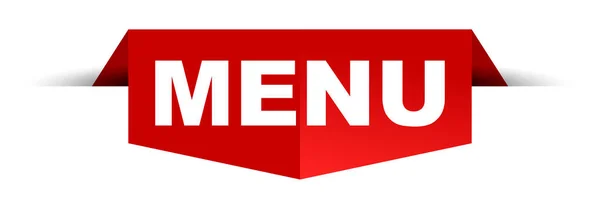 Menu Bannière Vectorielle Rouge — Image vectorielle