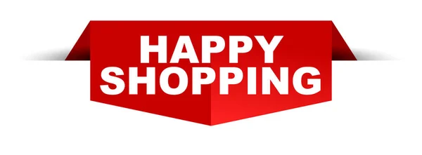Червоний Векторний Банер Щасливі Покупки — стоковий вектор