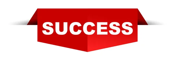 Red Vector Banner Success — Stock Vector