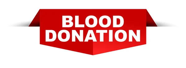 Vector Rojo Banner Donación Sangre — Vector de stock