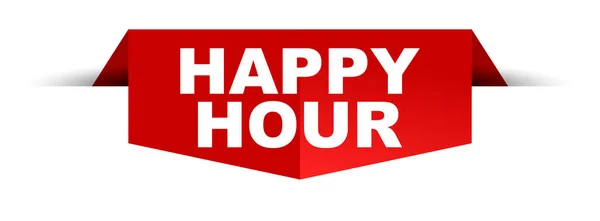 Bannière Vectorielle Rouge Happy Hour — Image vectorielle