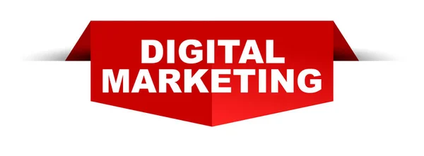 Marketing Digitale Banner Vettoriale Rosso — Vettoriale Stock