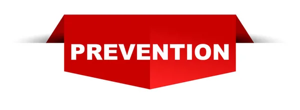 Prevención Banner Vector Rojo — Archivo Imágenes Vectoriales