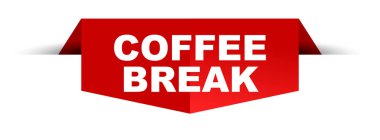 Kırmızı vektör afiş kahve molası