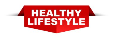 Kırmızı vektör afiş sağlıklı yaşam tarzı
