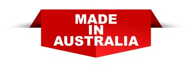 Avustralya'da yapılan kırmızı vektör afiş