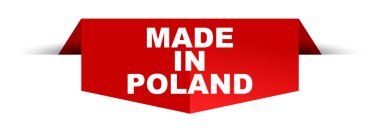 Polonya'da yapılan kırmızı vektör afiş