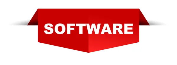 Software Banner Vettoriale Rosso — Vettoriale Stock