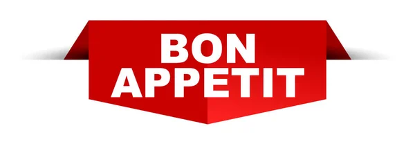 Banner Vector Rojo Bon Appetit — Archivo Imágenes Vectoriales