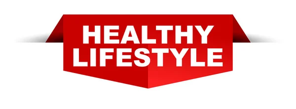 Red Vector Banner Healthy Lifestyle — Stock Vector
