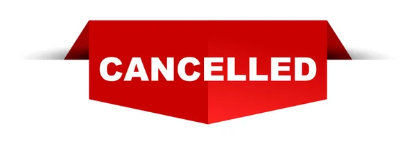 Banner Vetorial Vermelho Cancelado — Vetor de Stock