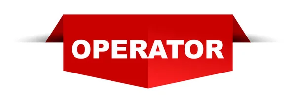 Operador Banner Vector Rojo — Vector de stock