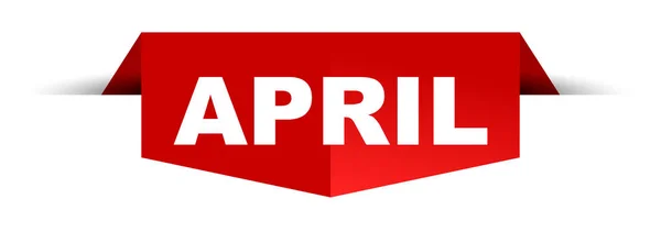 Rotes Vektorbanner April — Stockvektor