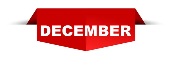 Κόκκινο Διάνυσμα Banner Δεκεμβρίου — Διανυσματικό Αρχείο