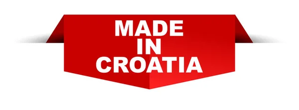 Червоний Вектор Банер Зроблені Хорватії — стоковий вектор