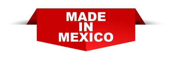 Bannière Vectorielle Rouge Fabriquée Mexique — Image vectorielle