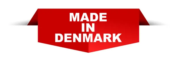 Banner Vectorial Roșu Realizat Denmark — Vector de stoc