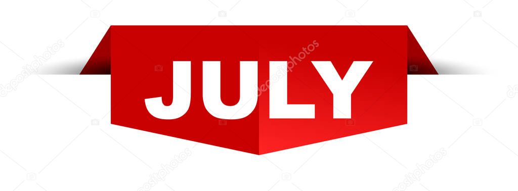 red vector banner july