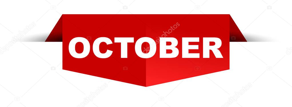 red vector banner october