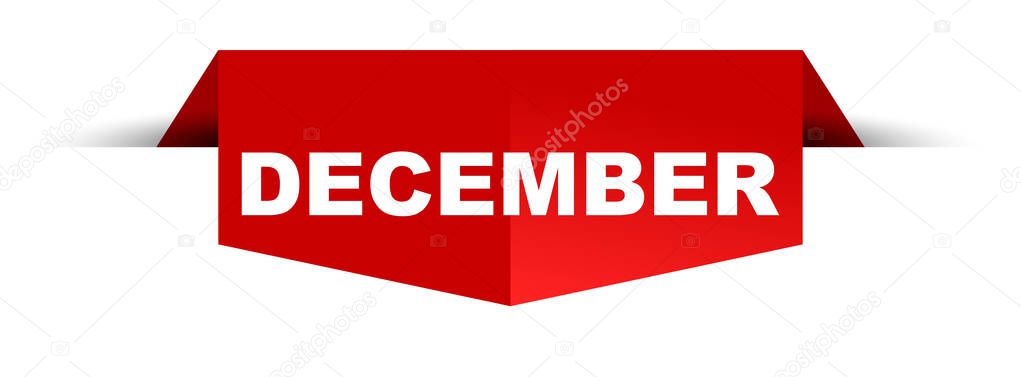 red vector banner december