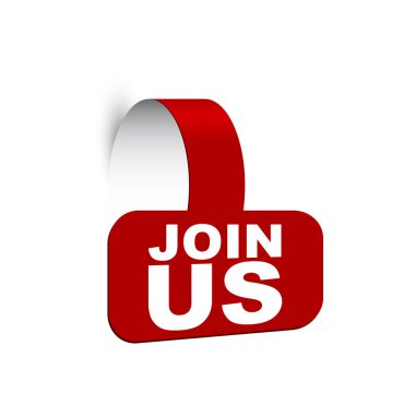 Kırmızı vektör afiş bize katılın