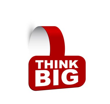 Kırmızı vektör afiş büyük düşünmek