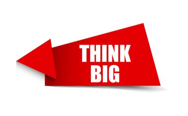 Kırmızı vektör afiş büyük düşünmek