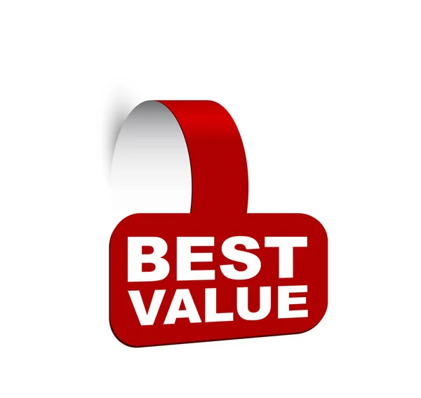 Red Vector Banner Best Value — Stock Vector