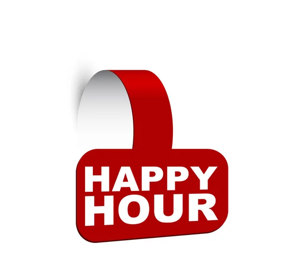 Red Vector Banner Happy Hour — Stock Vector