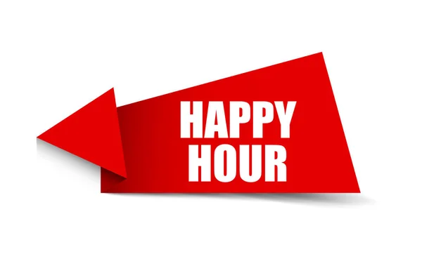 Red Vector Banner Happy Hour — Stock Vector