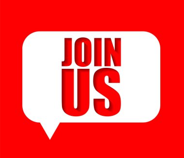 Kırmızı vektör afiş bize katılın