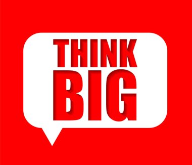 Kırmızı vektör afiş büyük düşünmek