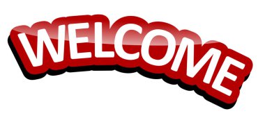 Kırmızı vektör afiş hoş geldiniz