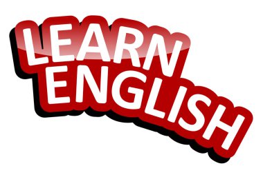 Kırmızı vektör afiş İngilizce öğrenmek