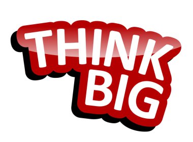 Kırmızı vektör afiş büyük düşünmek