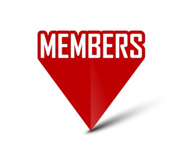 Kırmızı vektör banner üyeleri