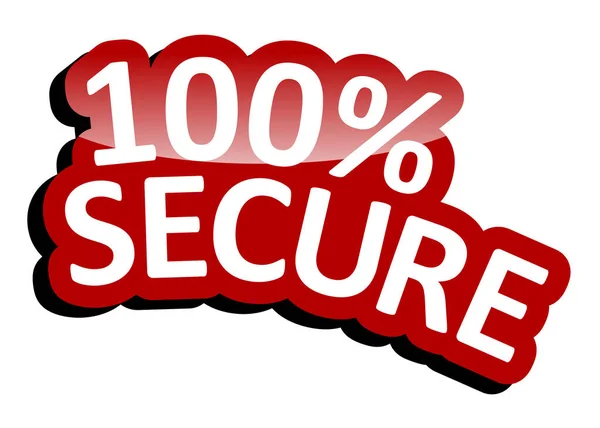 Kırmızı Vektör Afiş 100 Güvenli — Stok Vektör