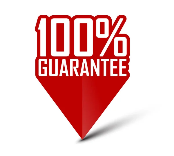 Red Vector Banner 100 Guarantee — Stock Vector