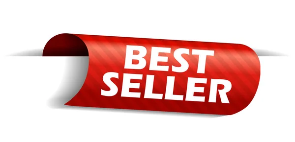 Banner Vetorial Vermelho Best Seller — Vetor de Stock