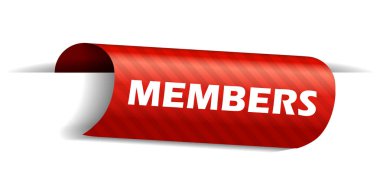 Kırmızı vektör banner üyeleri