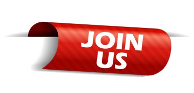 Kırmızı vektör afiş bize katılın