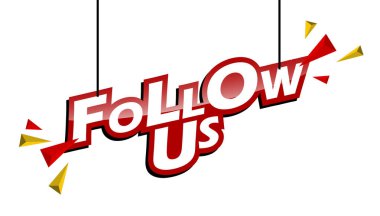 Kırmızı ve sarı bize folow etiketi