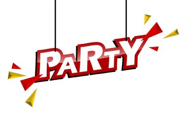 Kırmızı ve sarı etiket parti