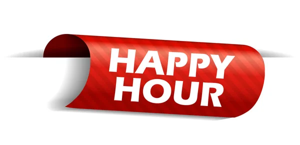 Red Vector Banner Happy Hour — Stock Vector