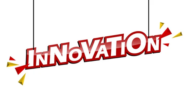 Röda Och Gula Etiketten Innovation — Stock vektor