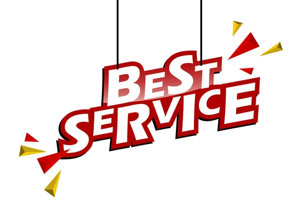 Rode Gele Label Beste Service — Stockvector