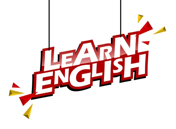 Roter Und Gelber Tag Englisch Lernen — Stockvektor