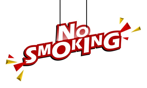 Etichetta Rossa Gialla Non Fumare — Vettoriale Stock