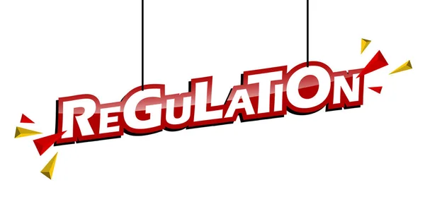 Regulación Etiqueta Roja Amarilla — Vector de stock